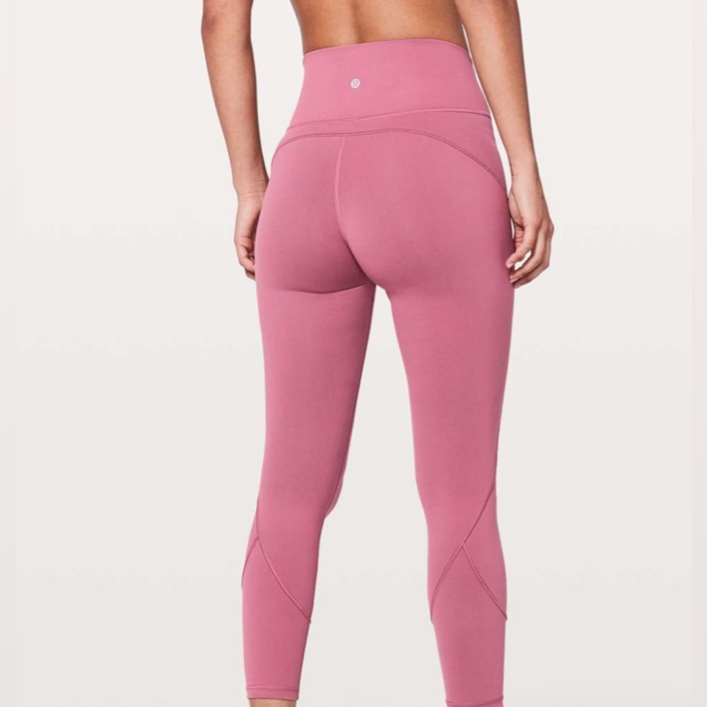60B. MSRP$98 Lululemon In Movement 7/8 Tight *Everlux 25" Moss Rose Size 4